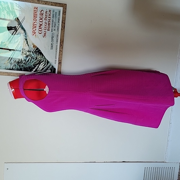 Fuschia Quilted Silk Dress - Picture 5 of 12